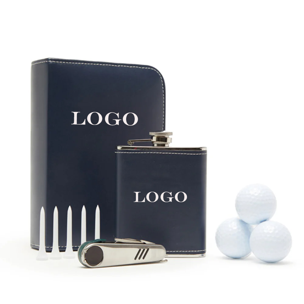 Leather Golf and Flask Carry Kit 5