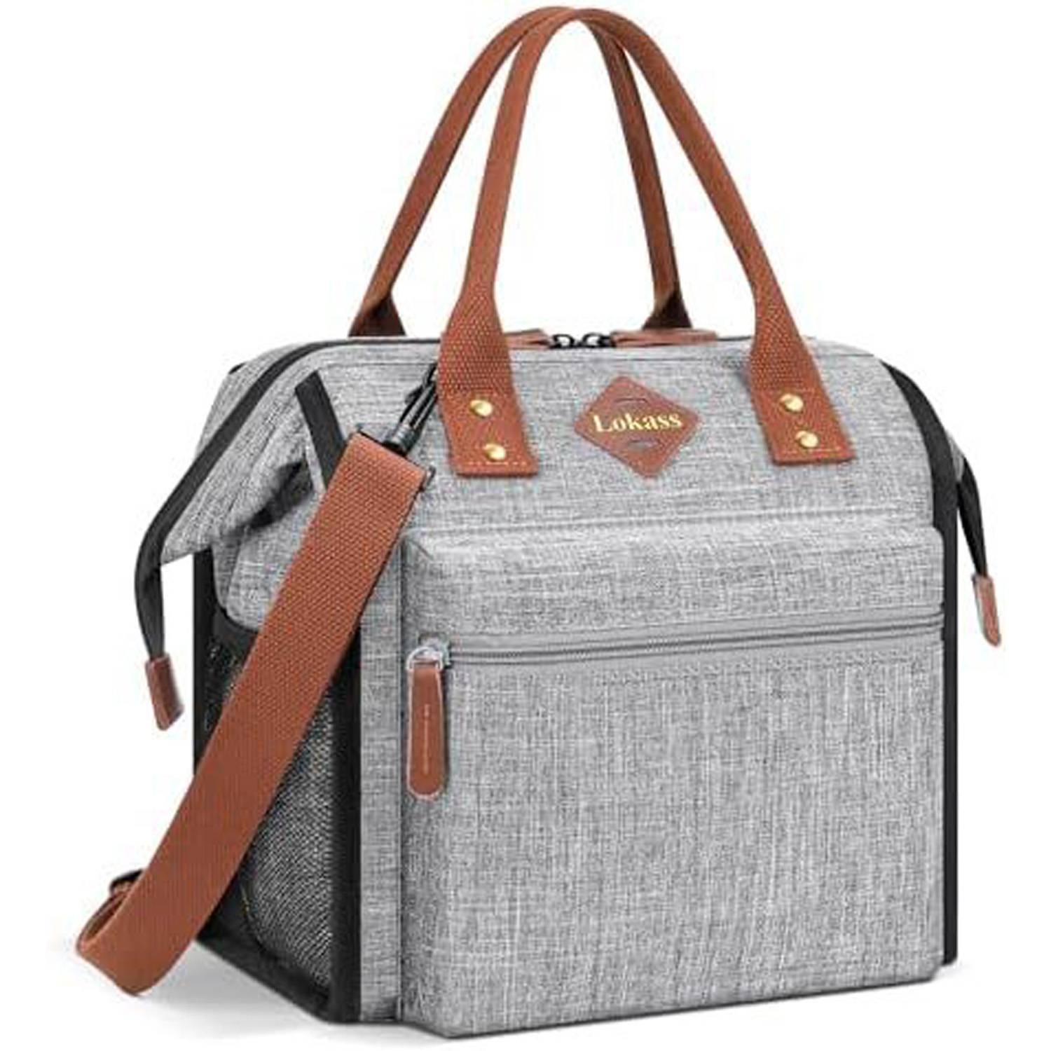 10L Wide Open Nylon Insulated Lunch Cooler Tote Bag w/Handle 12
