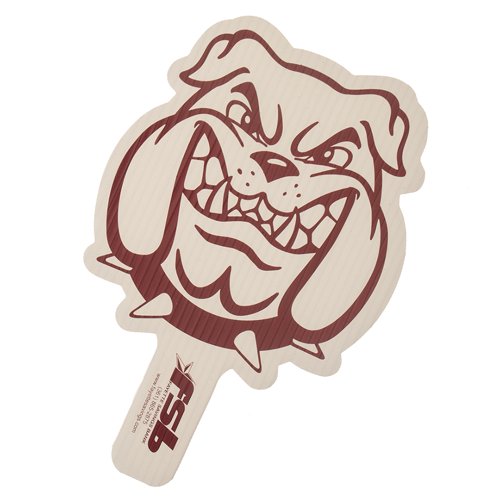 Bulldog Mascot Hand Fan, Screen Printed 5