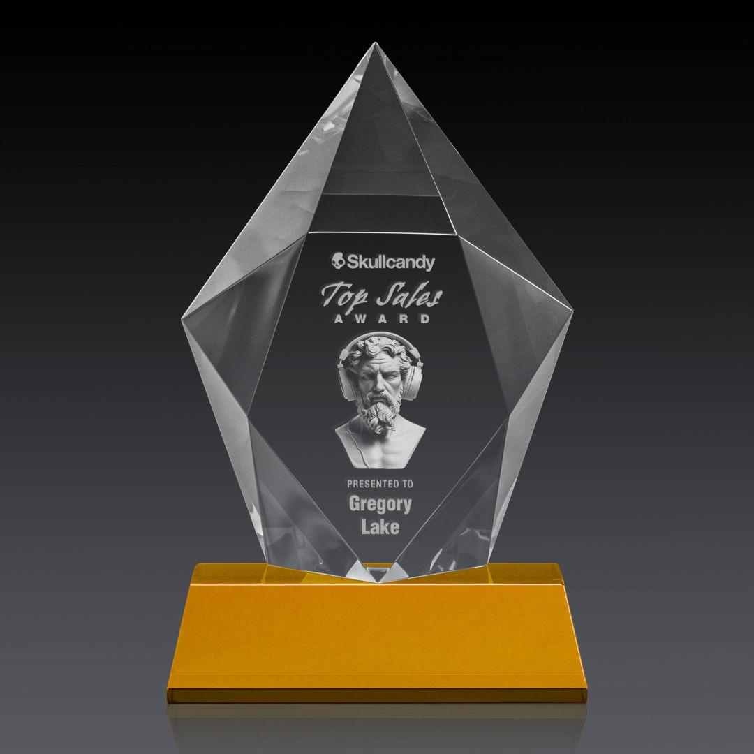 Devron 3D Award on Base - Amber