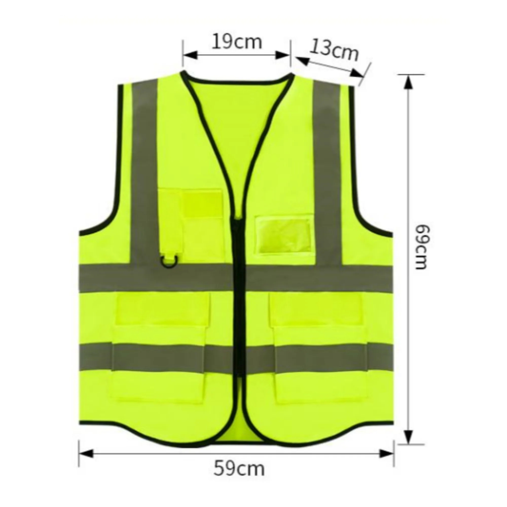 Custom High Visibility Reflective Safety Vest with Pockets 2