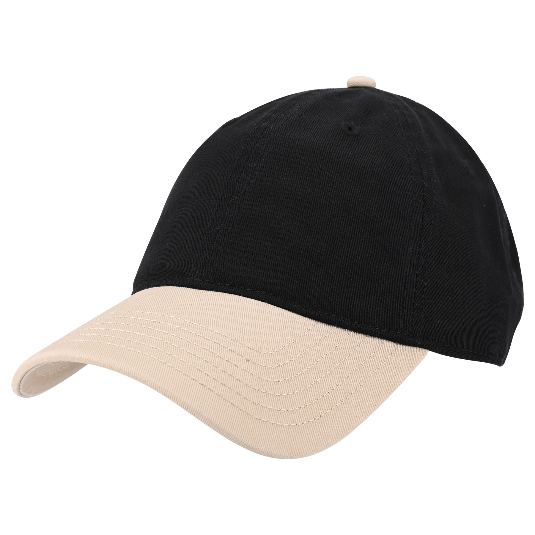 6-Panel Twill Cotton Two Tone Curved Brim Baseball Cap 5