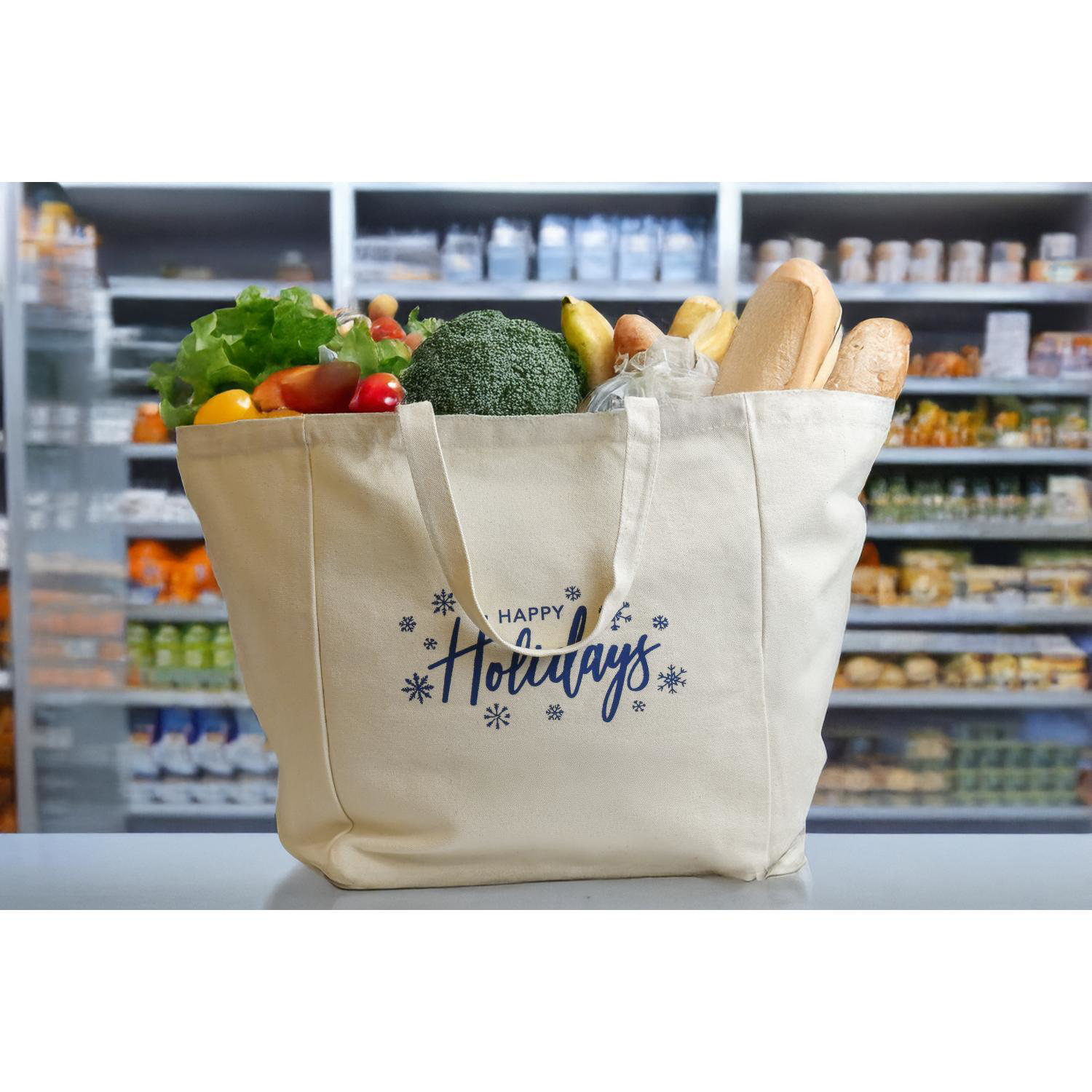 Premium 14 oz. Heavy Duty Canvas Tote Bag w/ Gusset (13" x 15" x 10"), custom tote bag with logo imprint 3