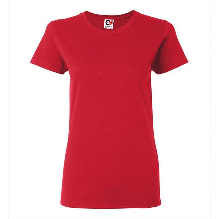 Cotton Plus Women's Spandex T-Shirt Red Large 1