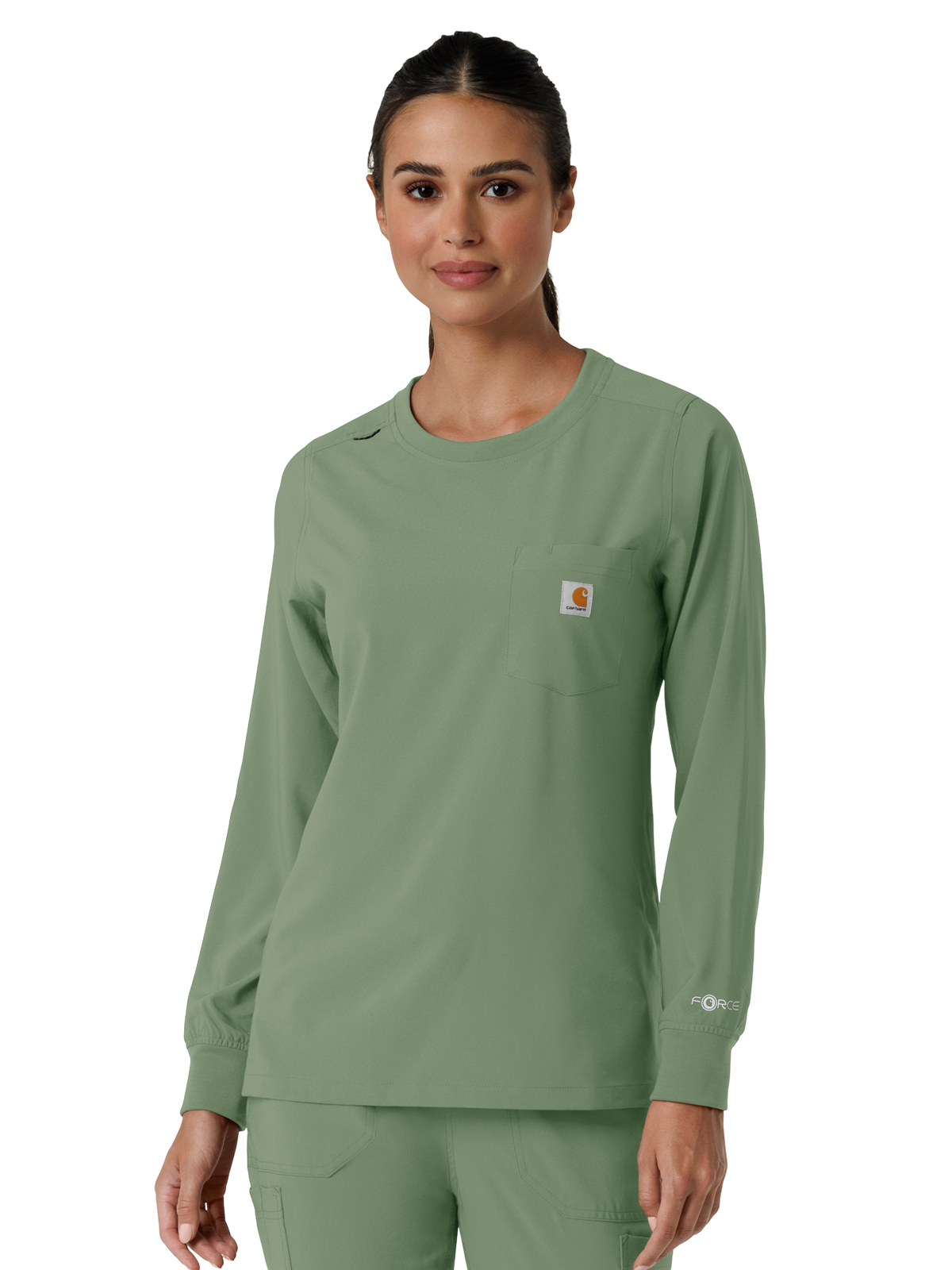 Carhartt Scrubs - Women's One-Pocket Crew Neck Long Sleeve Scrub Top 23