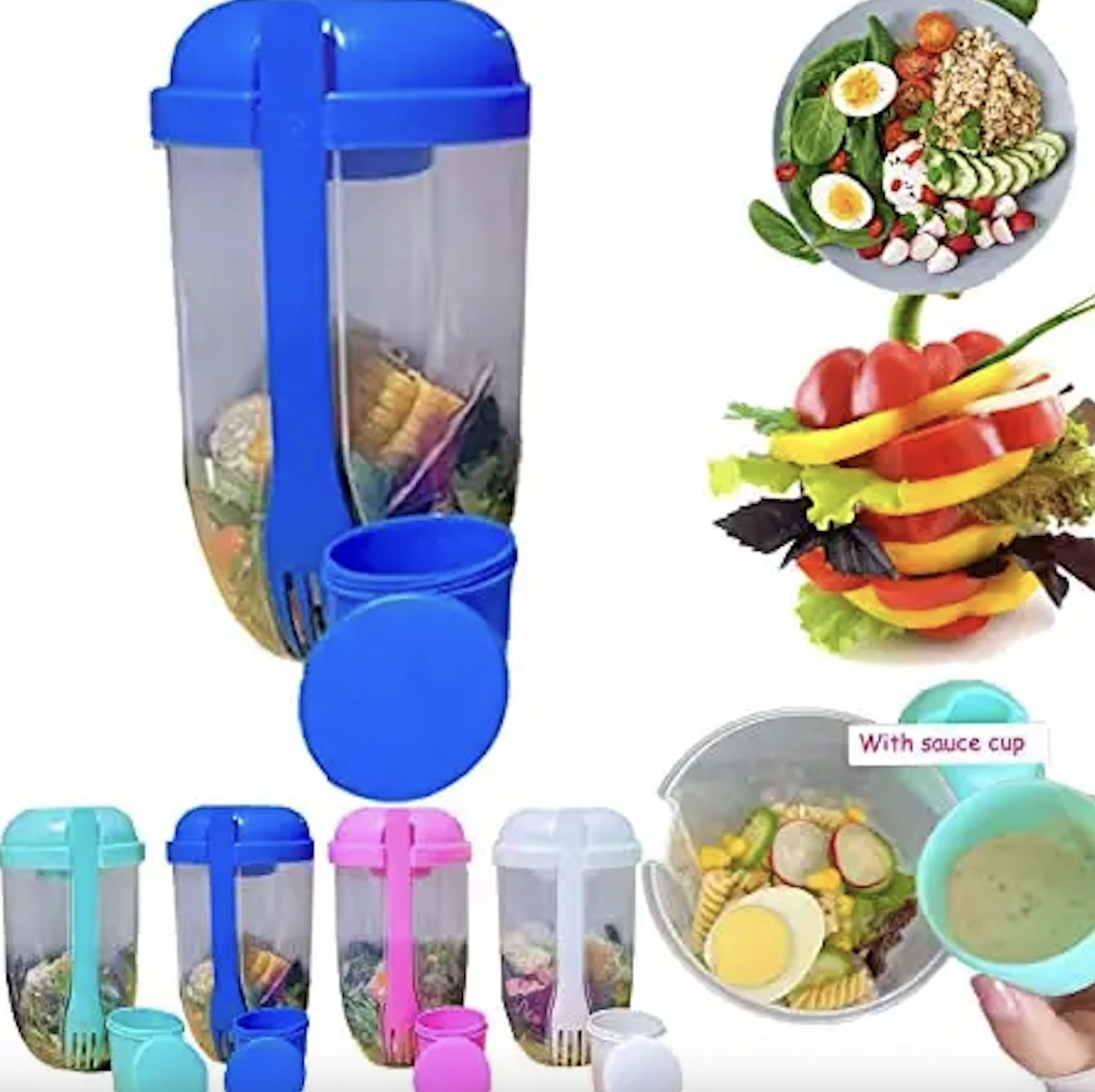 Salad Meal Shaker Cup with Fork 2