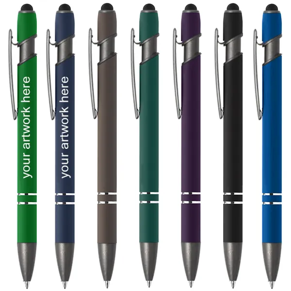 Engraved Alpha Stylus Pen with Gunmetal Trim 2