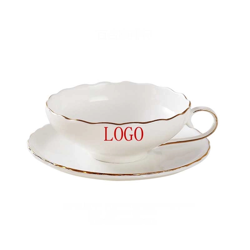 6OZ Bone china Coffee Cup and Saucer Simple &Afternoon Tea 7