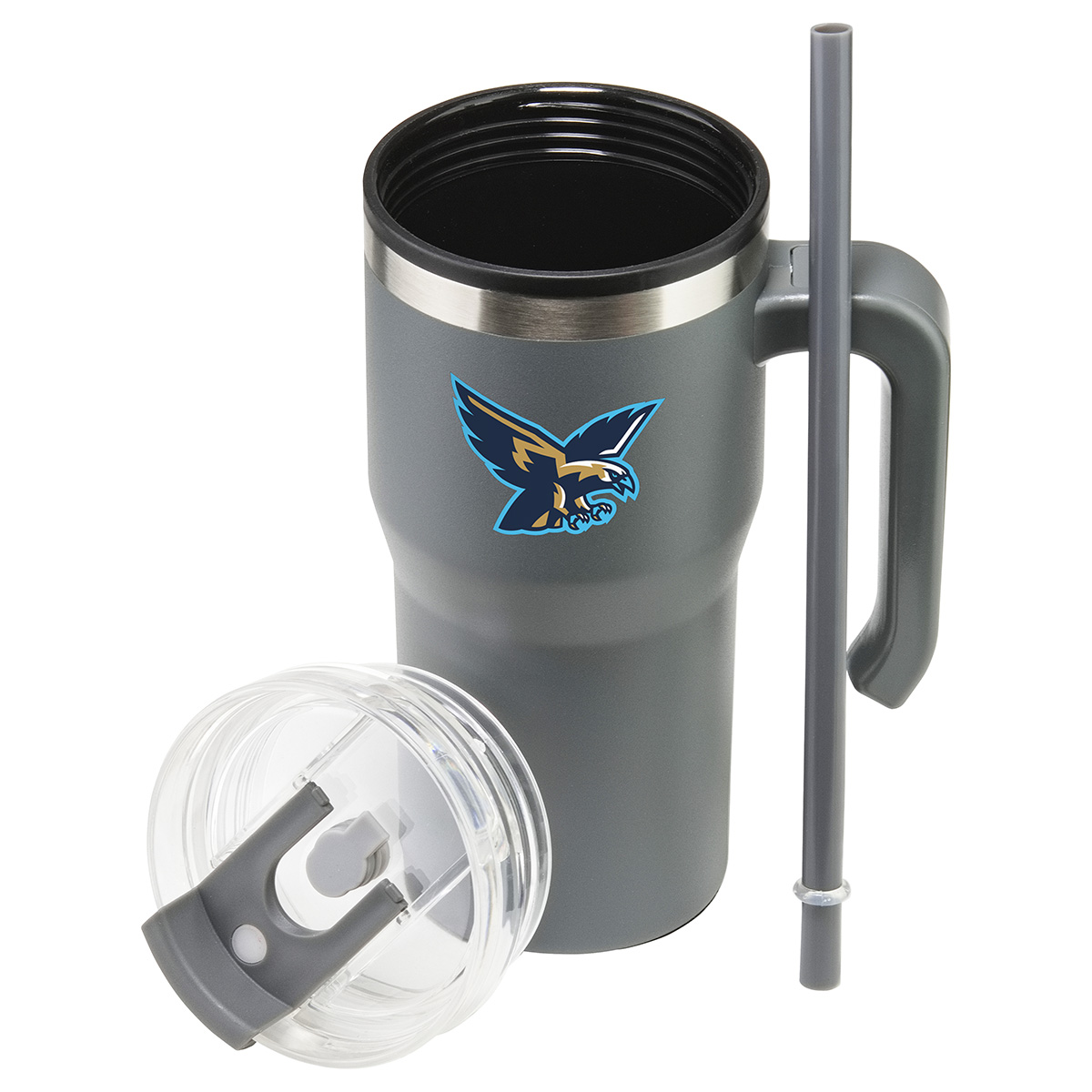 Outback 20 oz Stainless Steel/Polypropylene Mug with Lid and Straw 28