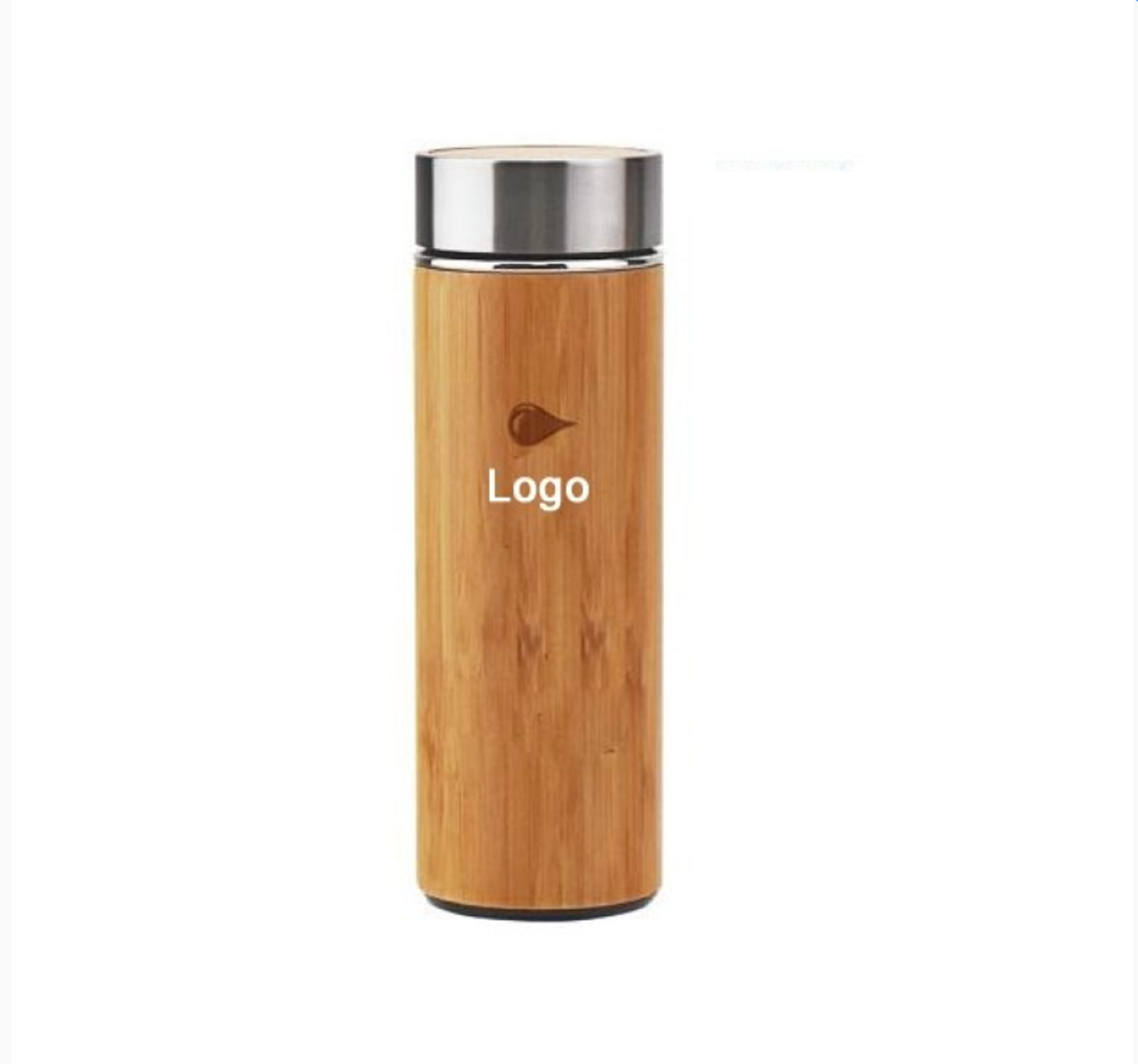 12 oz Vacuum-Sealed Bamboo Water Bottle 2