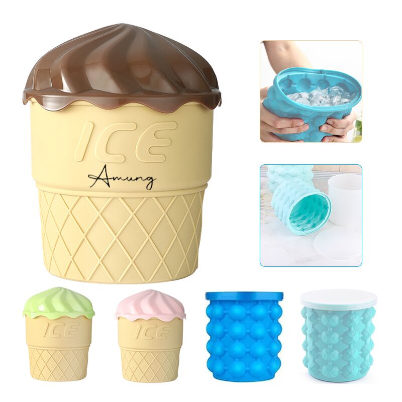 Portable Round Silicone Ice Bucket 3