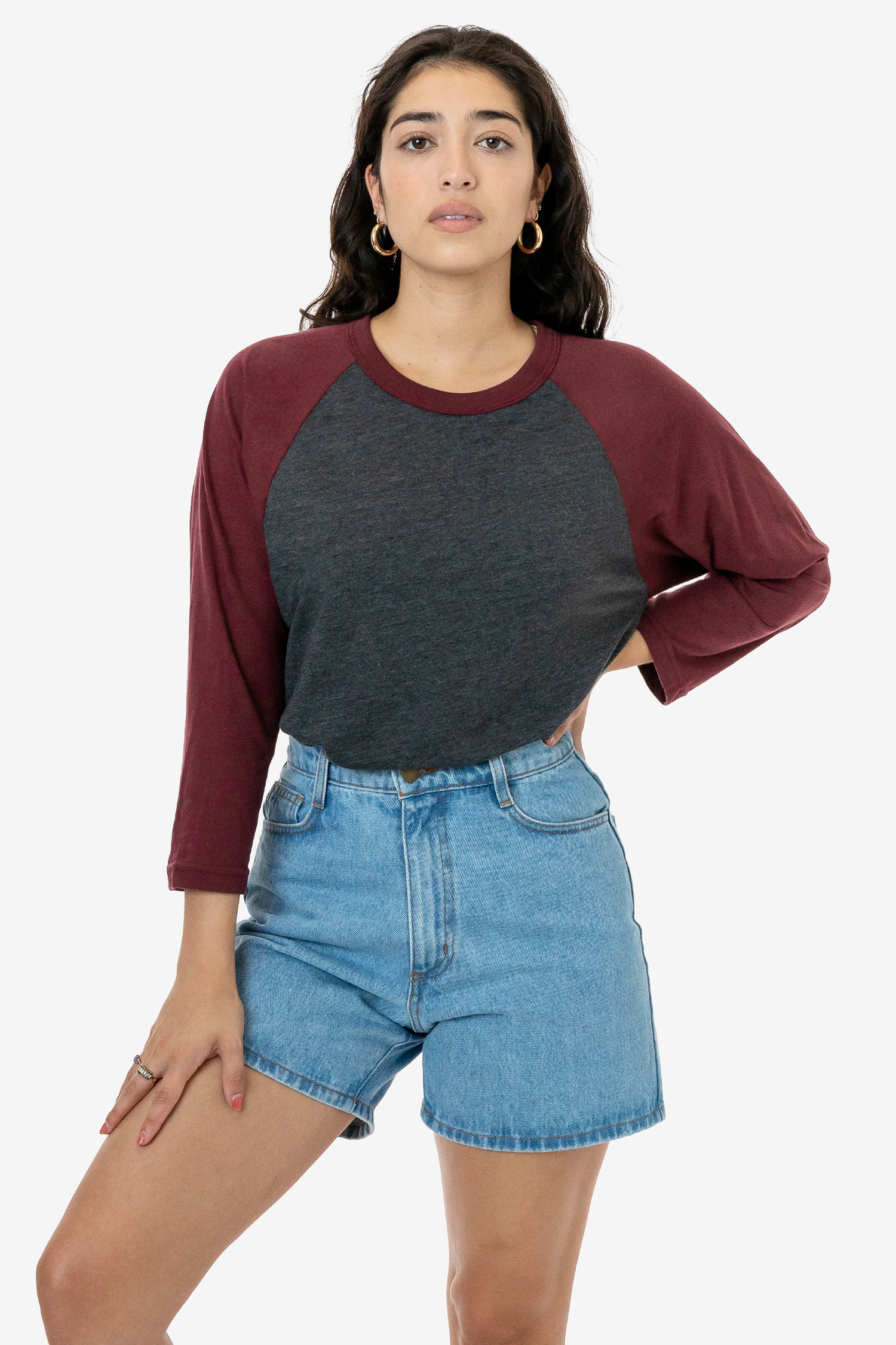 3.8 OZ POLY COTTON 3/4 SLEEVES RAGLAN 14