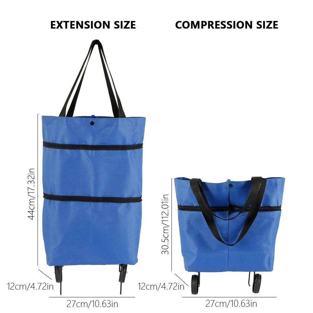 Foldable Shopping Bag With Wheels 2
