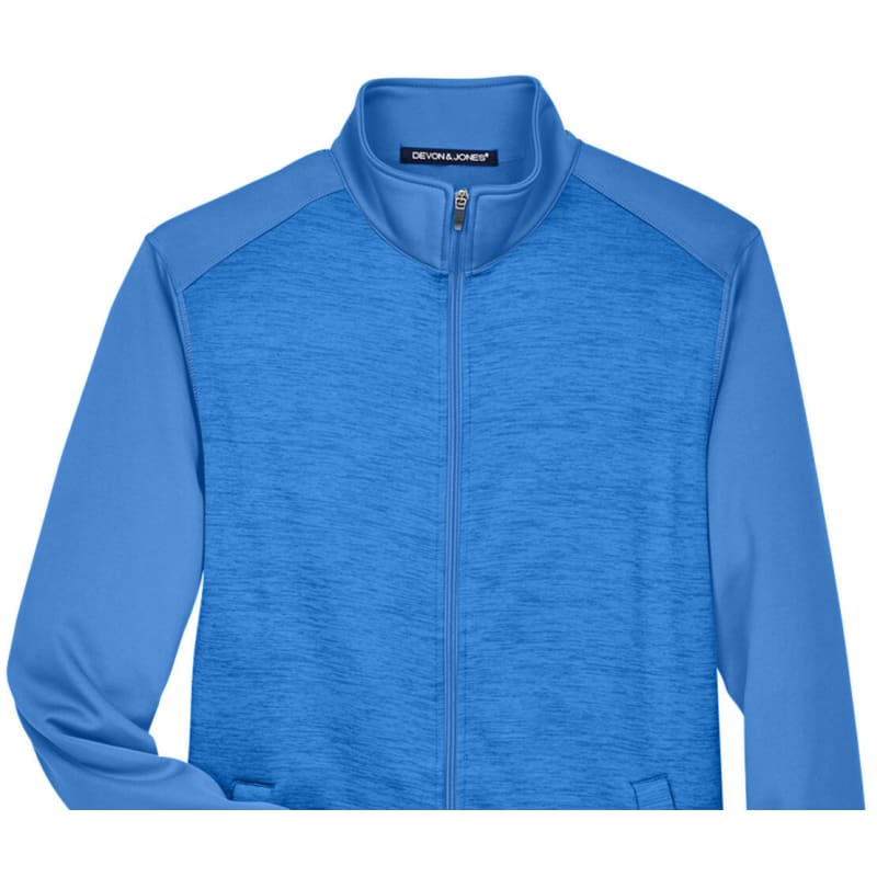 Devon & Jones Men's Newbury Colorblock Mélange Fleece Full-Zip 4