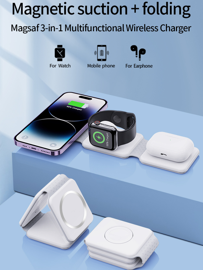 3 in 1 Foldable Magnetic Wireless Charger Dock 3