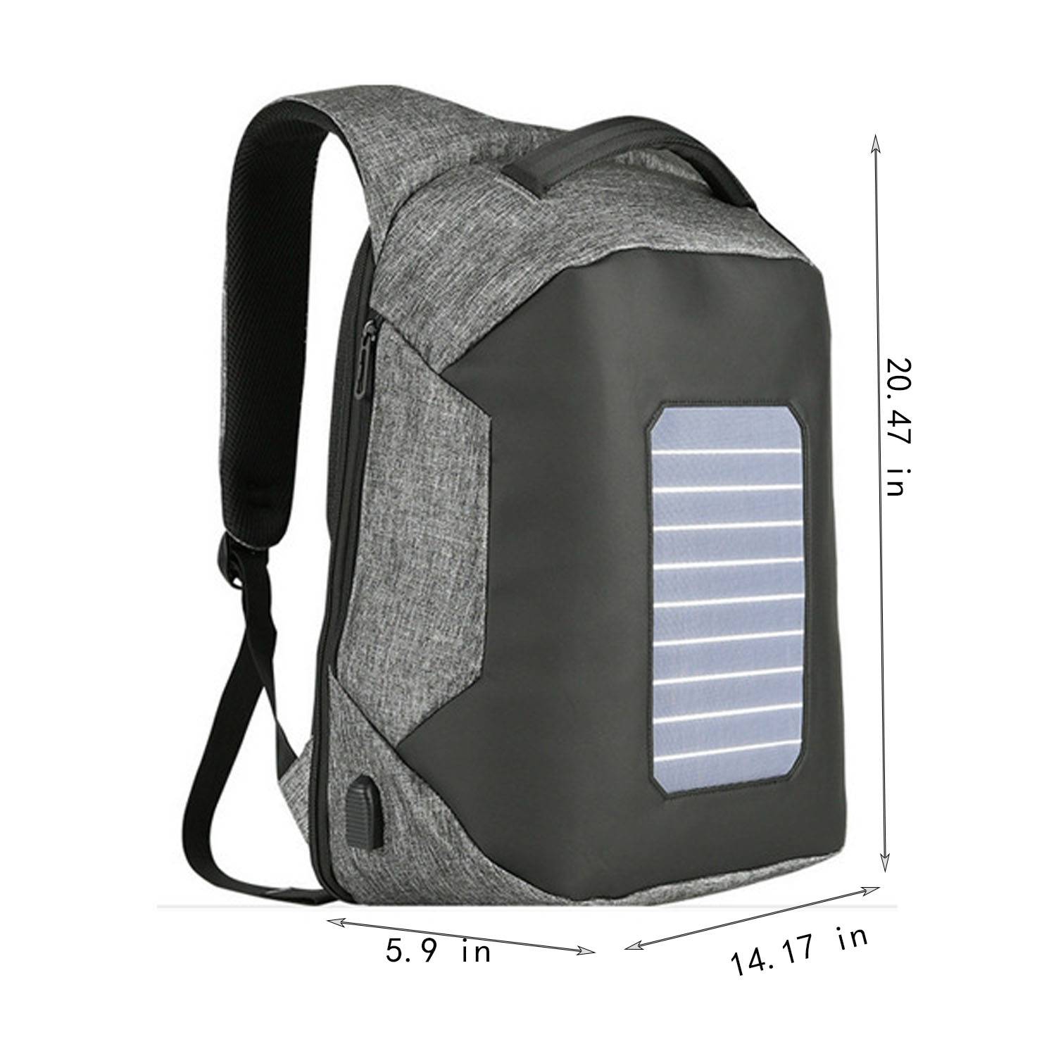 Outdoor Nylon Solar Charging Backpack w/ Luggage Strap 2