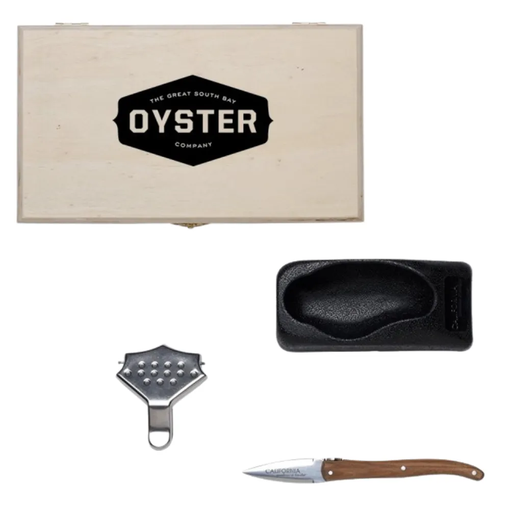 Oyster Knife & Shucker Tool Set in Pinewood Gift Box 7