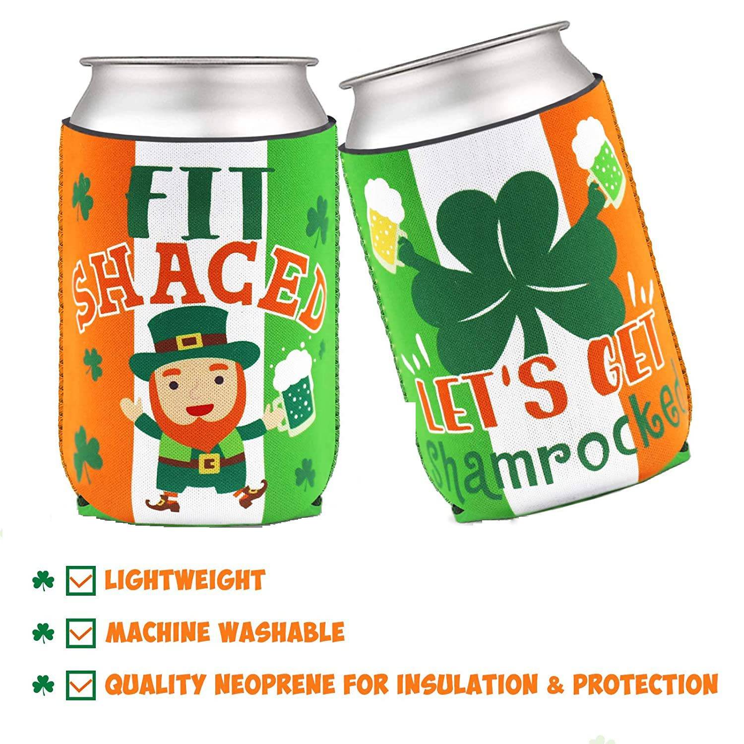 Premium Full Color Collapsible Shamrock Shaped Can Cooler 3