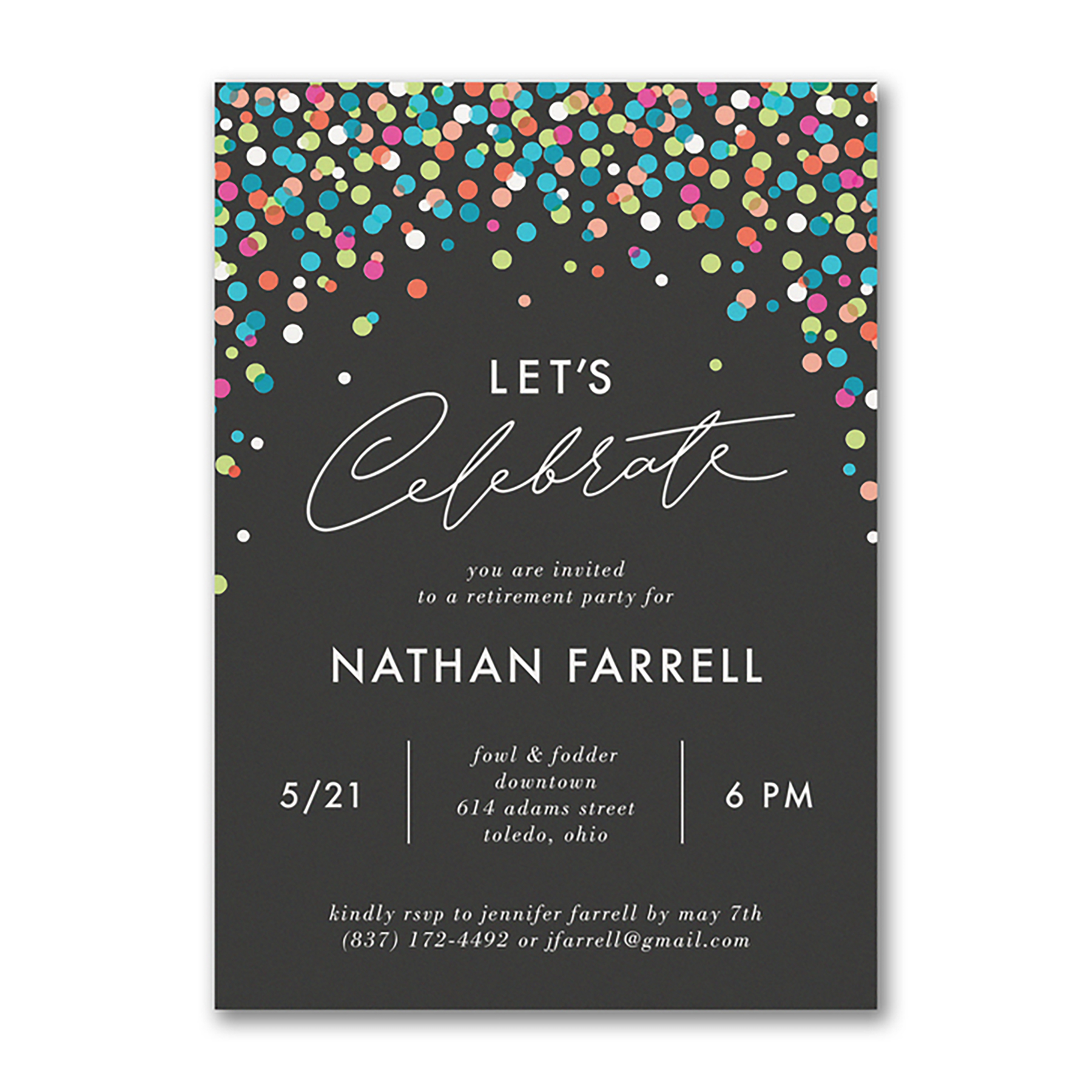 Splashy Confetti Invitation 3