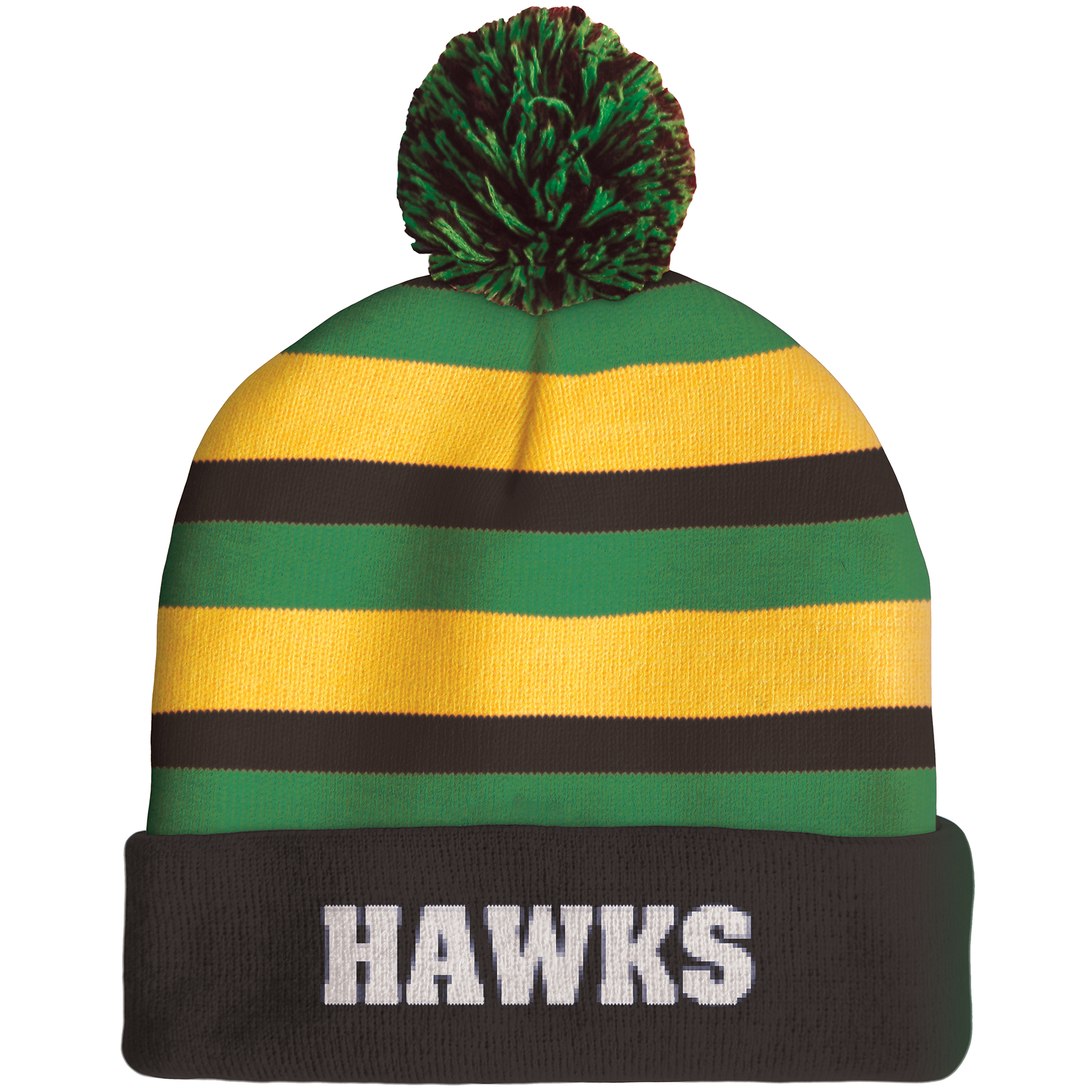 Knit Beanie with Pom and Cuff (No Logo) 10