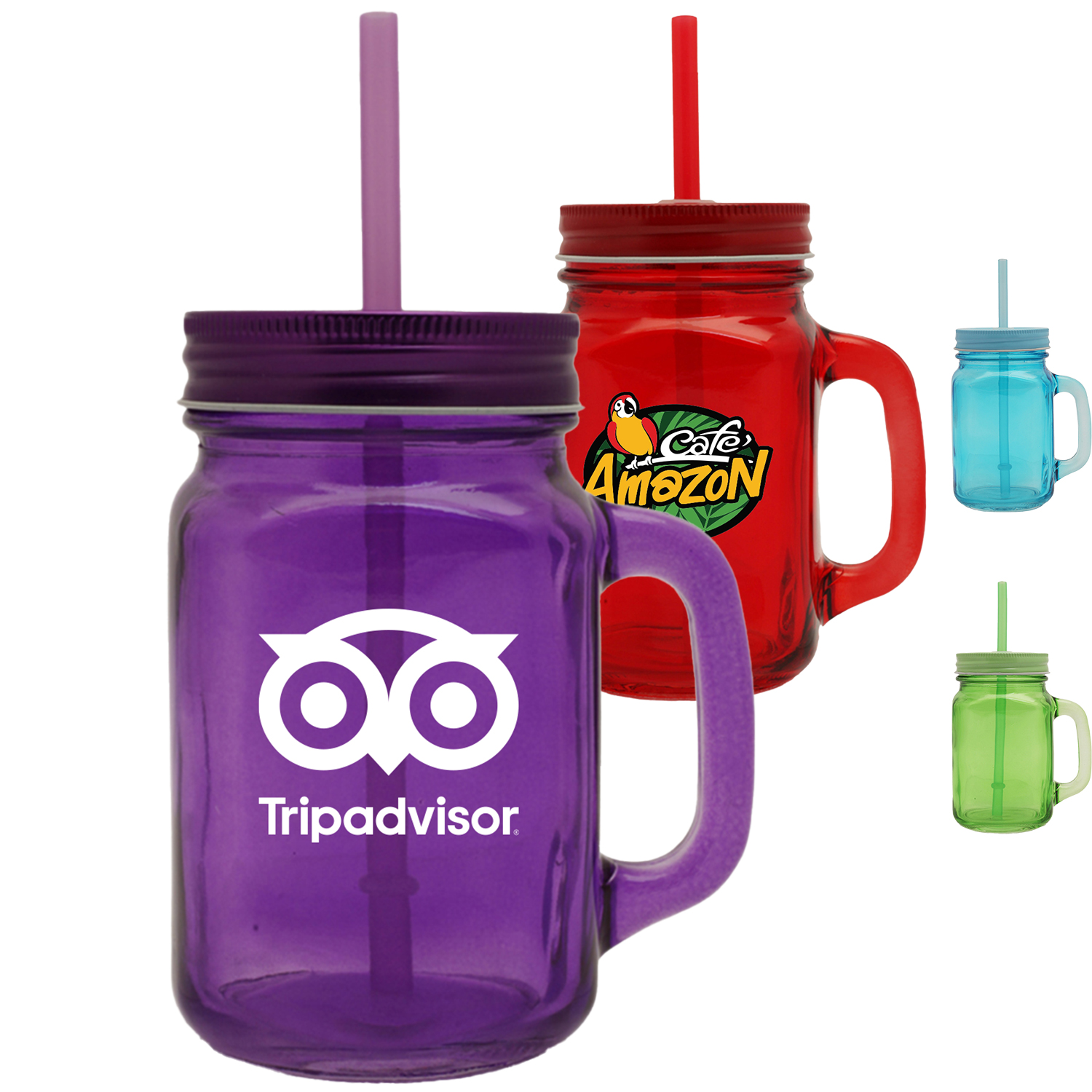 15 oz. Colored Mason Jars with Handle 3