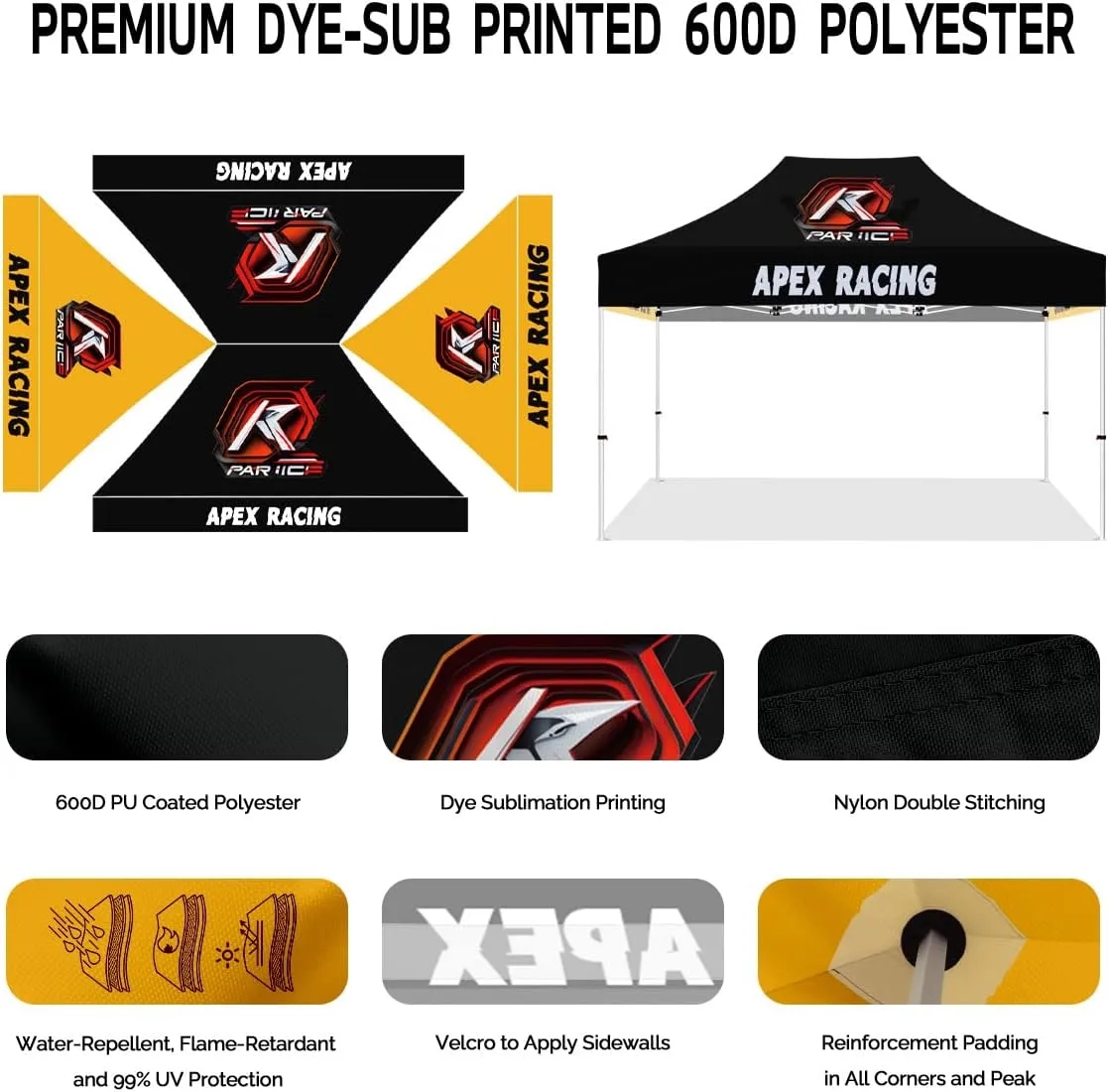 10'x15' Custom Tent Set with Digital Full Dye Sublimated 7