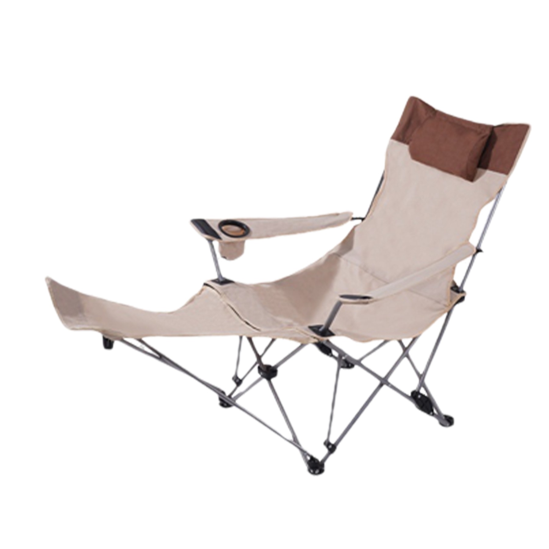 Folding Oxford Cloth Recliner Chair W/Footrest 6