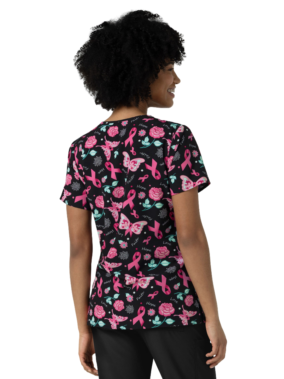 Wink - Fashion Prints - Women's V-Neck Print Scrub Top 3