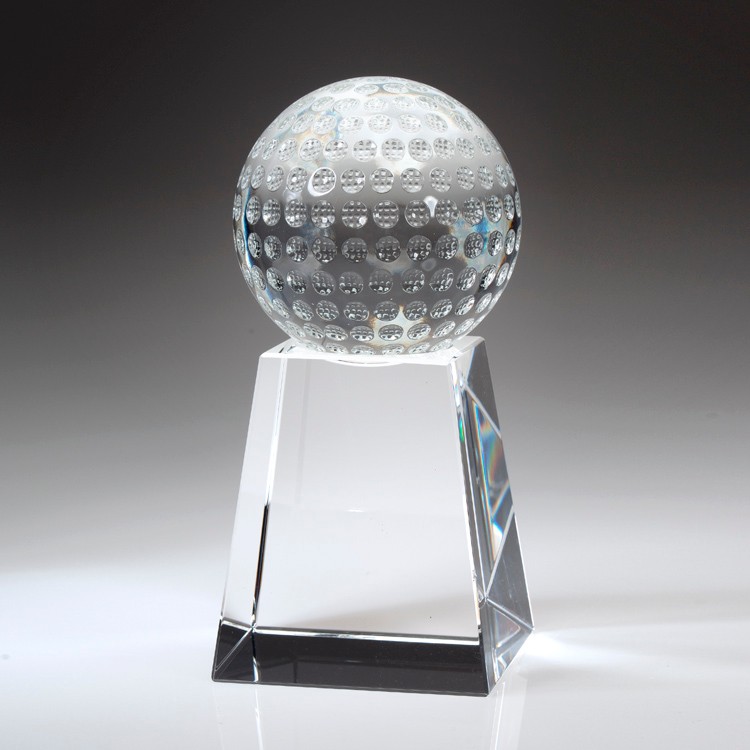 5" Crystal Award-Golf Ball w/ Tall Base_D456CA 2
