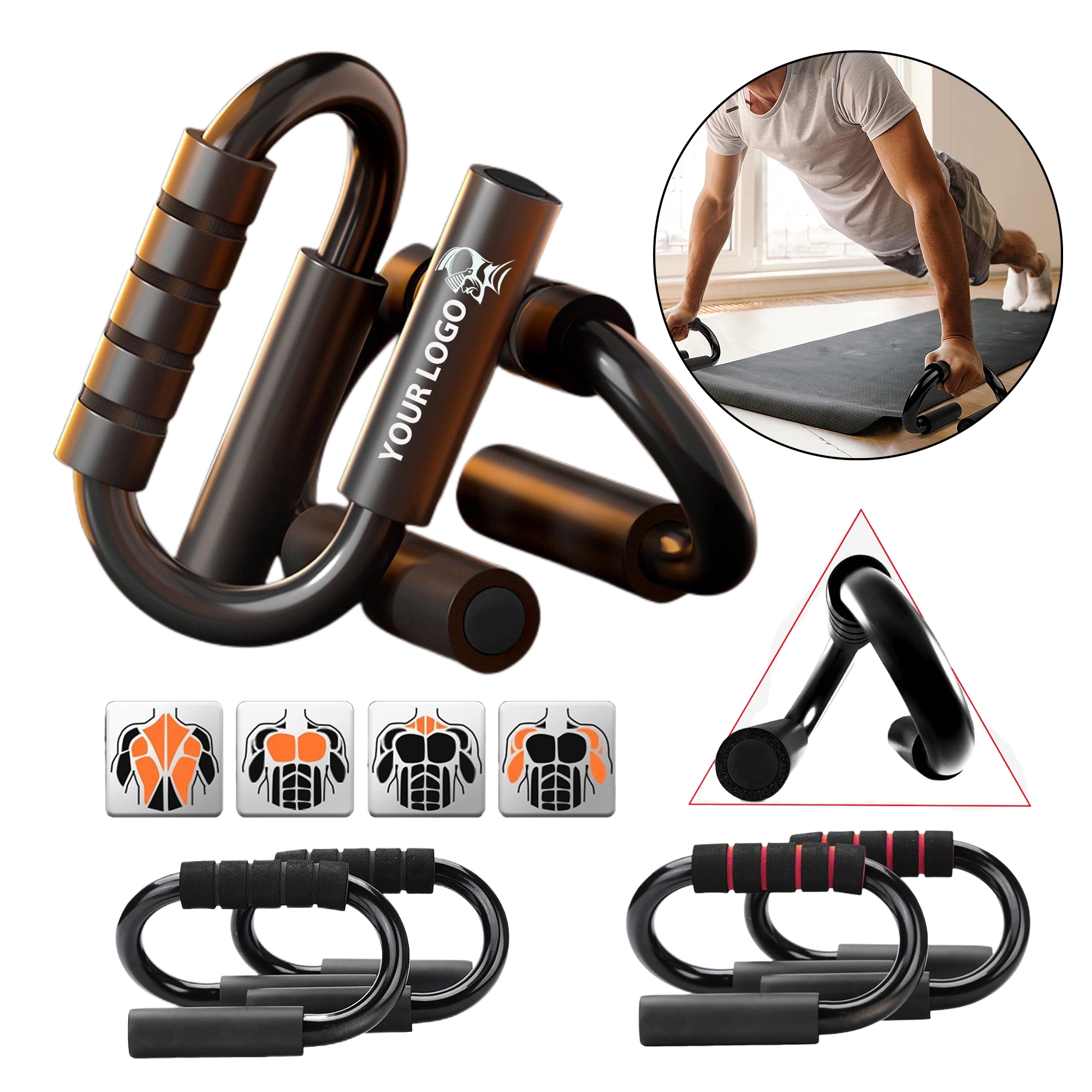 S Shaped Trainers Push Up Stands Bar 2