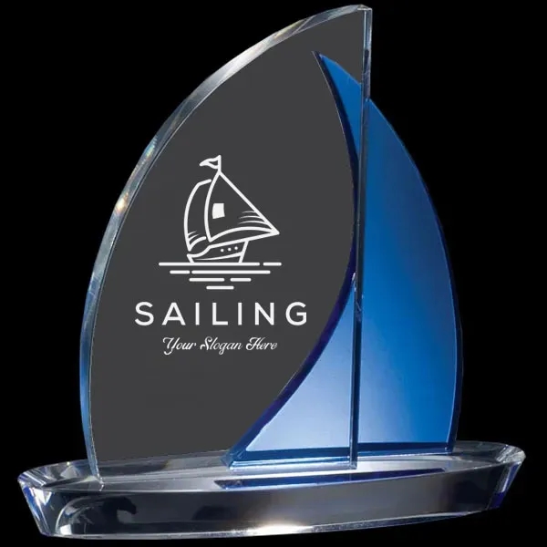 Blue Crystal Sailboat Award 3