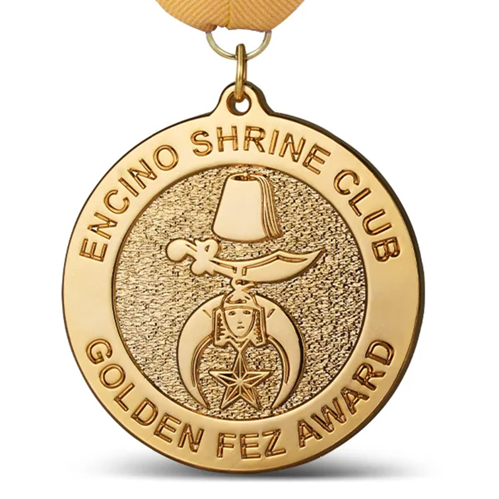 2 1/2" Custom Die Cast Shiny w/Sandblast/Textured Background Medals. 3