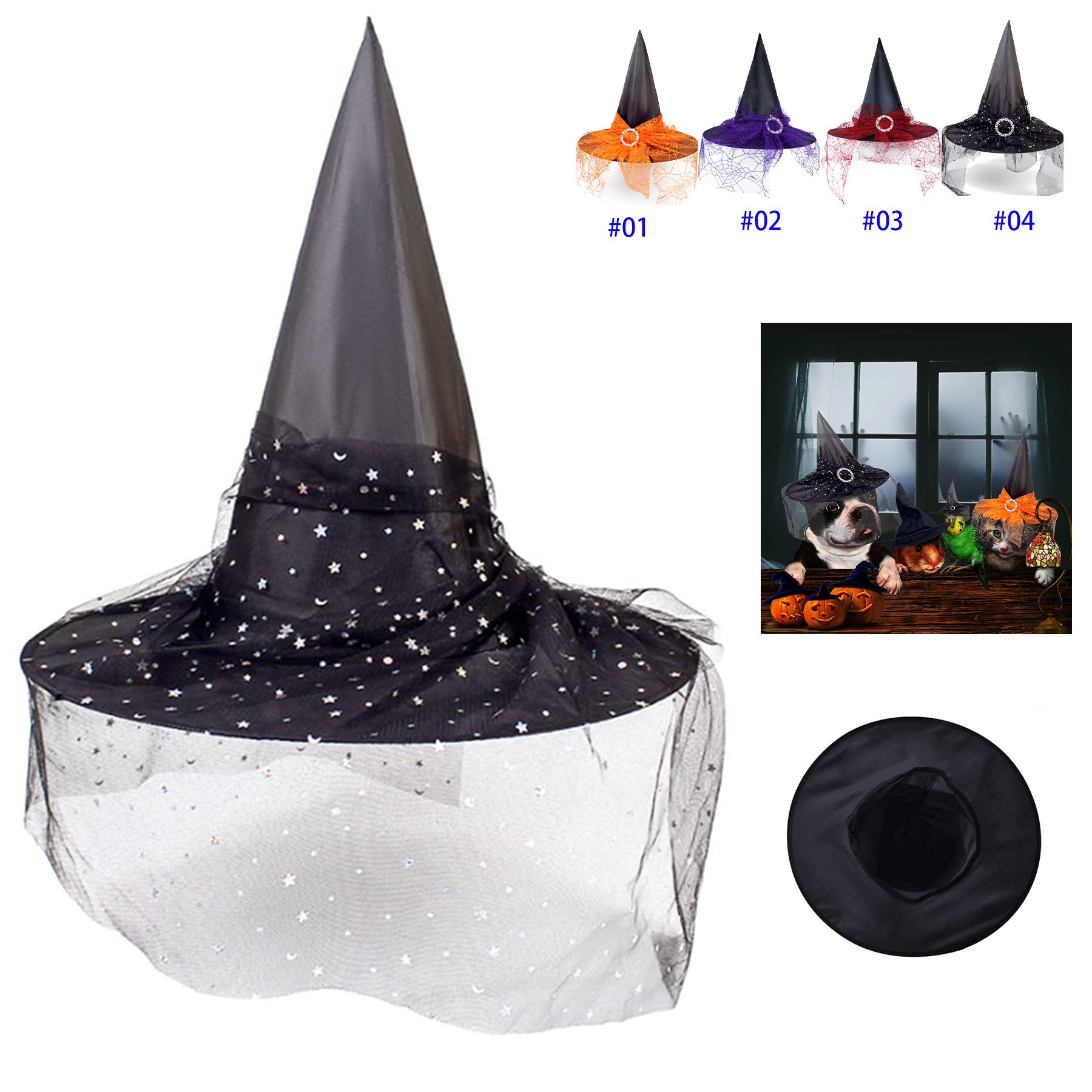 Christmas Tree Topper Halloween Witch Hat 2