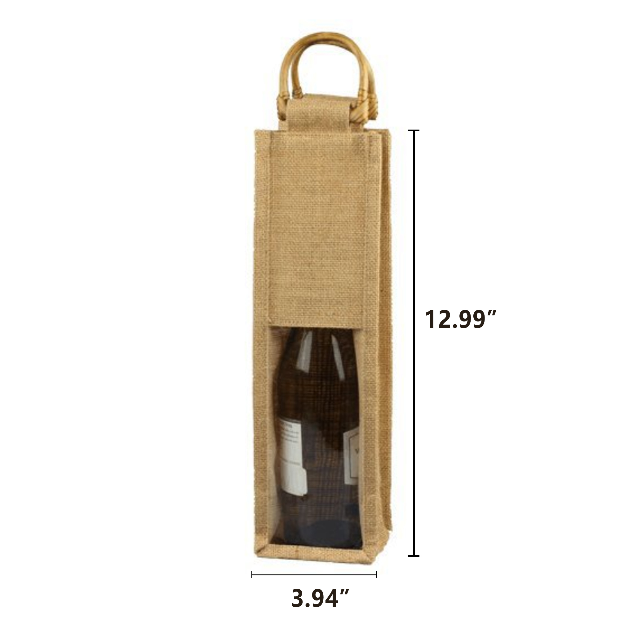 Burlap Wine Bottle Tote Bag 2
