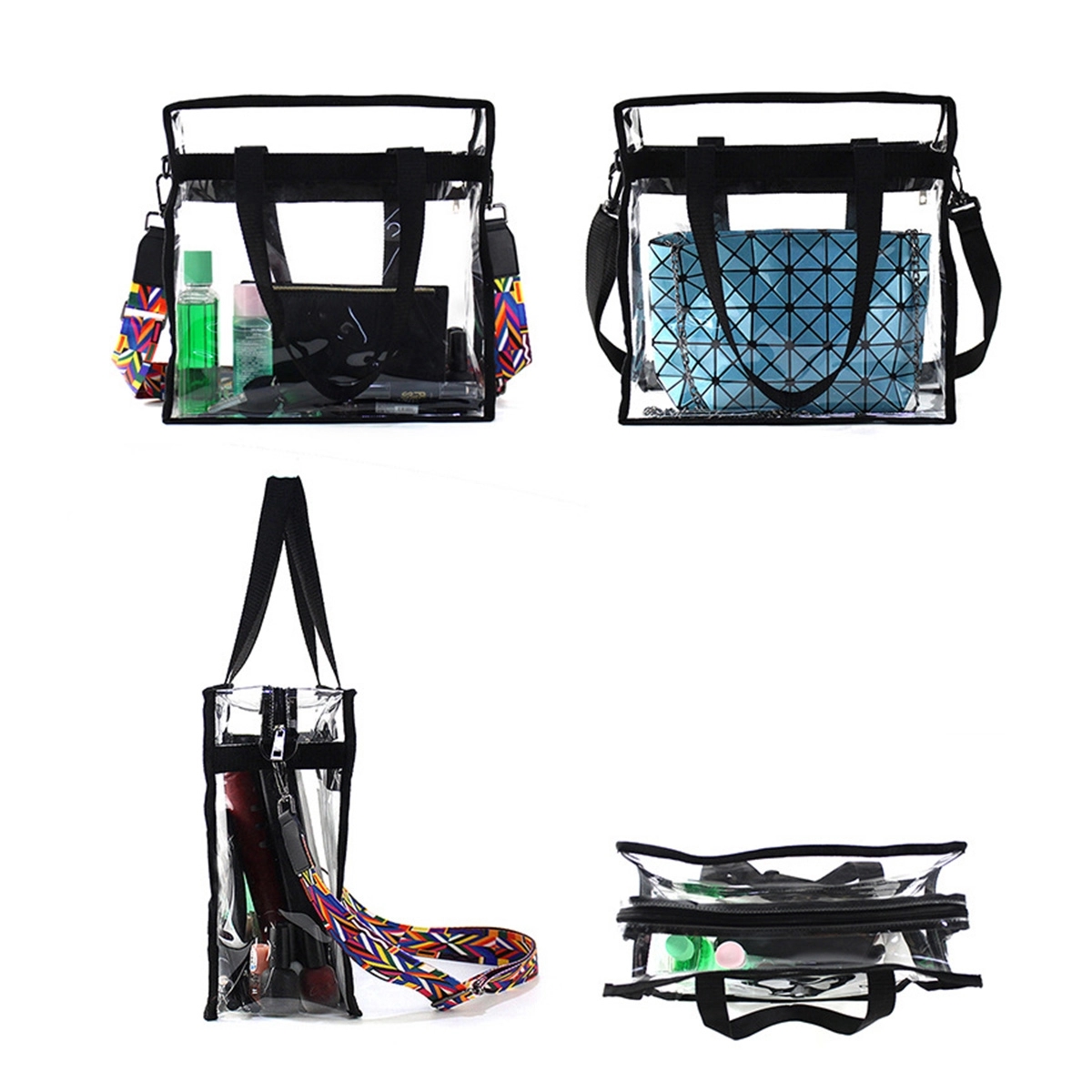 Clear Tote Bag with Zipper and Adjustable Strap 6