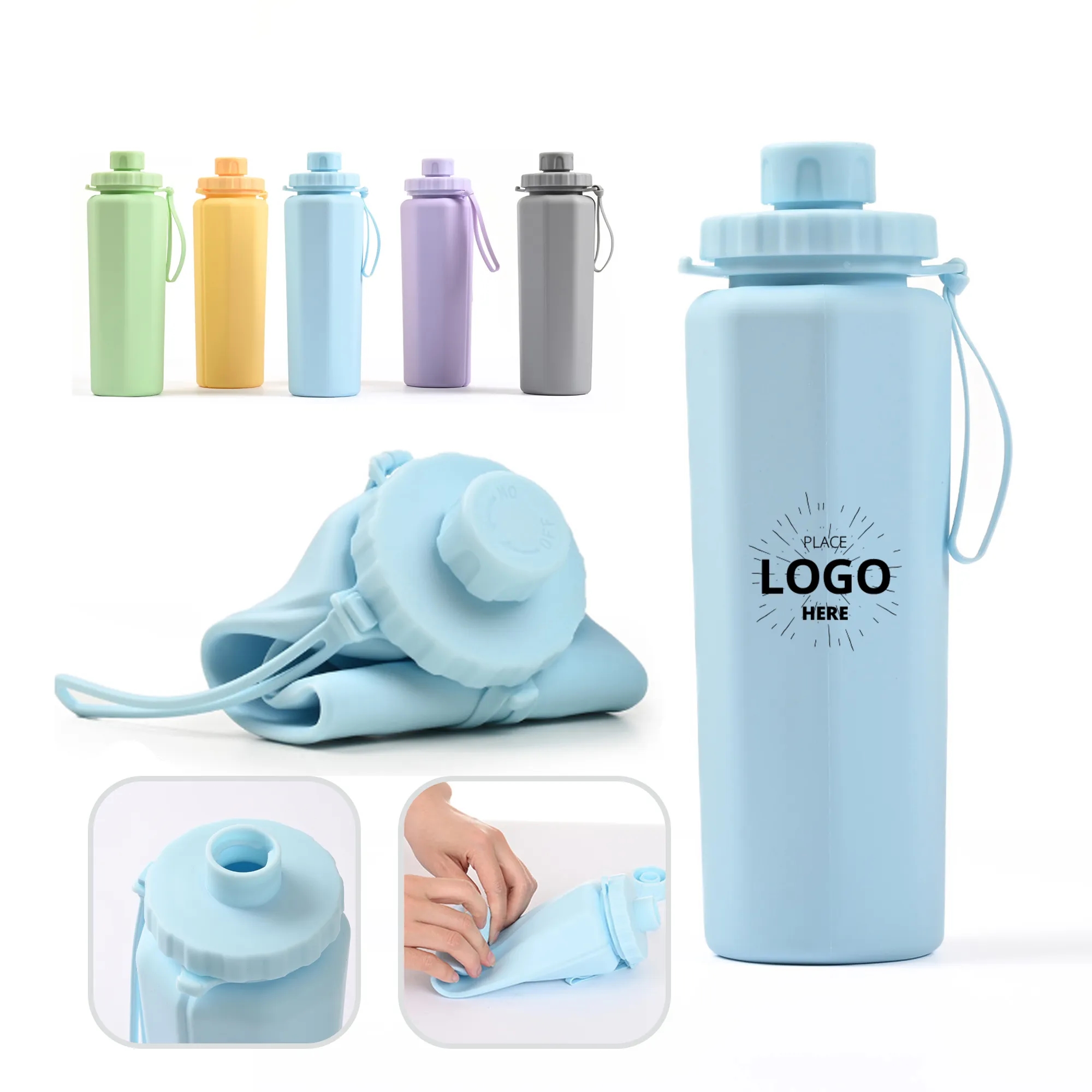 Collapsible Leakproof Silicone Sports Water Bottle 2