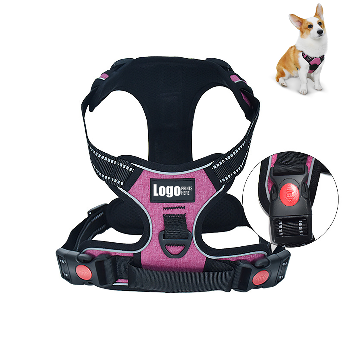 Reflective Pet Harness Adjustable Dog Vest 3