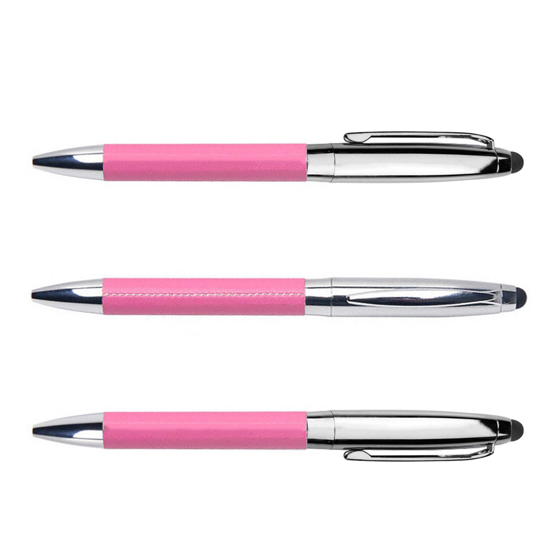 PU Leather Barrel Metal Pen With Stylus 27