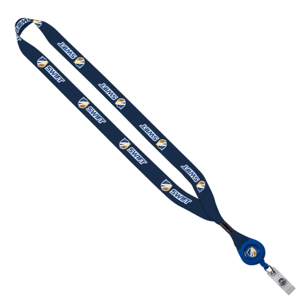 3/4" rPET Dye-Sublimated Lanyard with Metal Crimp And Badge Reel 5