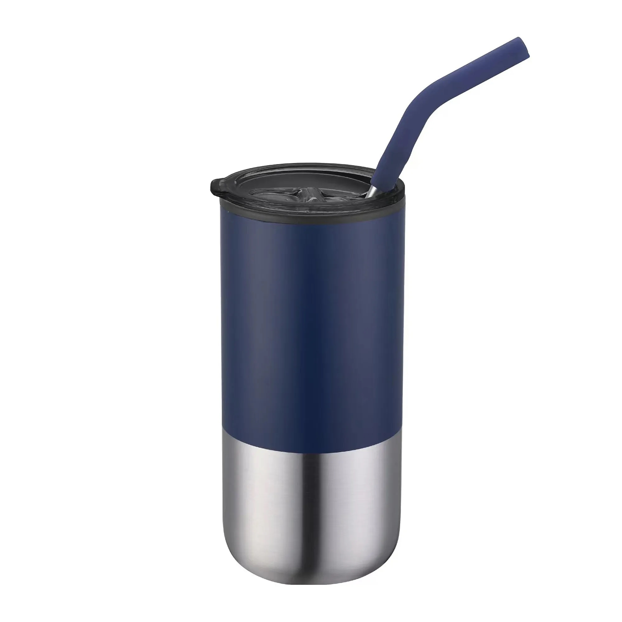 16oz. Double Wall SS / PP Tumbler w/Silicone Sip Steel Straw 9