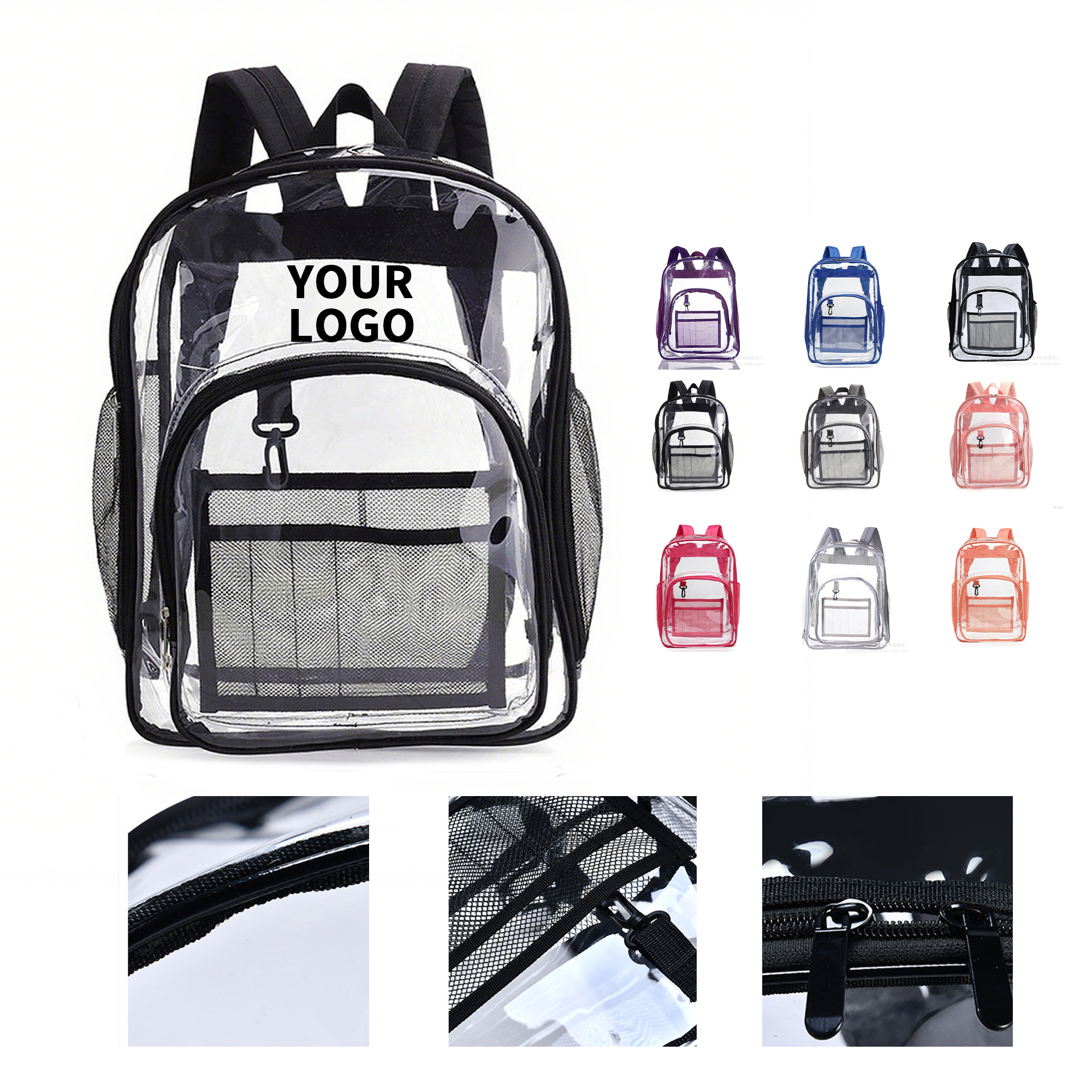 Clear Vinyl Shoulder Backpack 12" Length X 6" Width X 16" Height 12