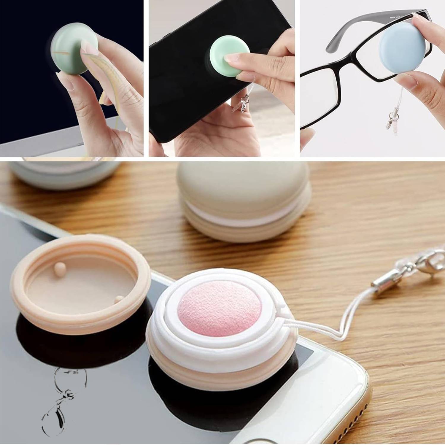 Mini Plastic Portable Screen Cleaning Cloth Keychain 4
