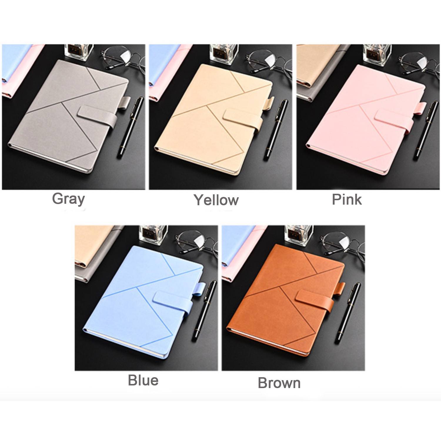 PU Magnetic Buckle Notebook W/ Pen Holder 3