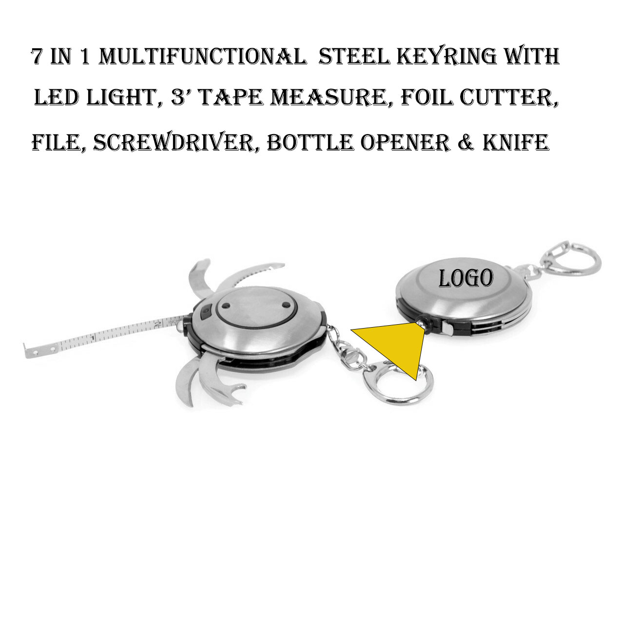 7 in 1 Multifunctional Stainless Steel Keyring 1