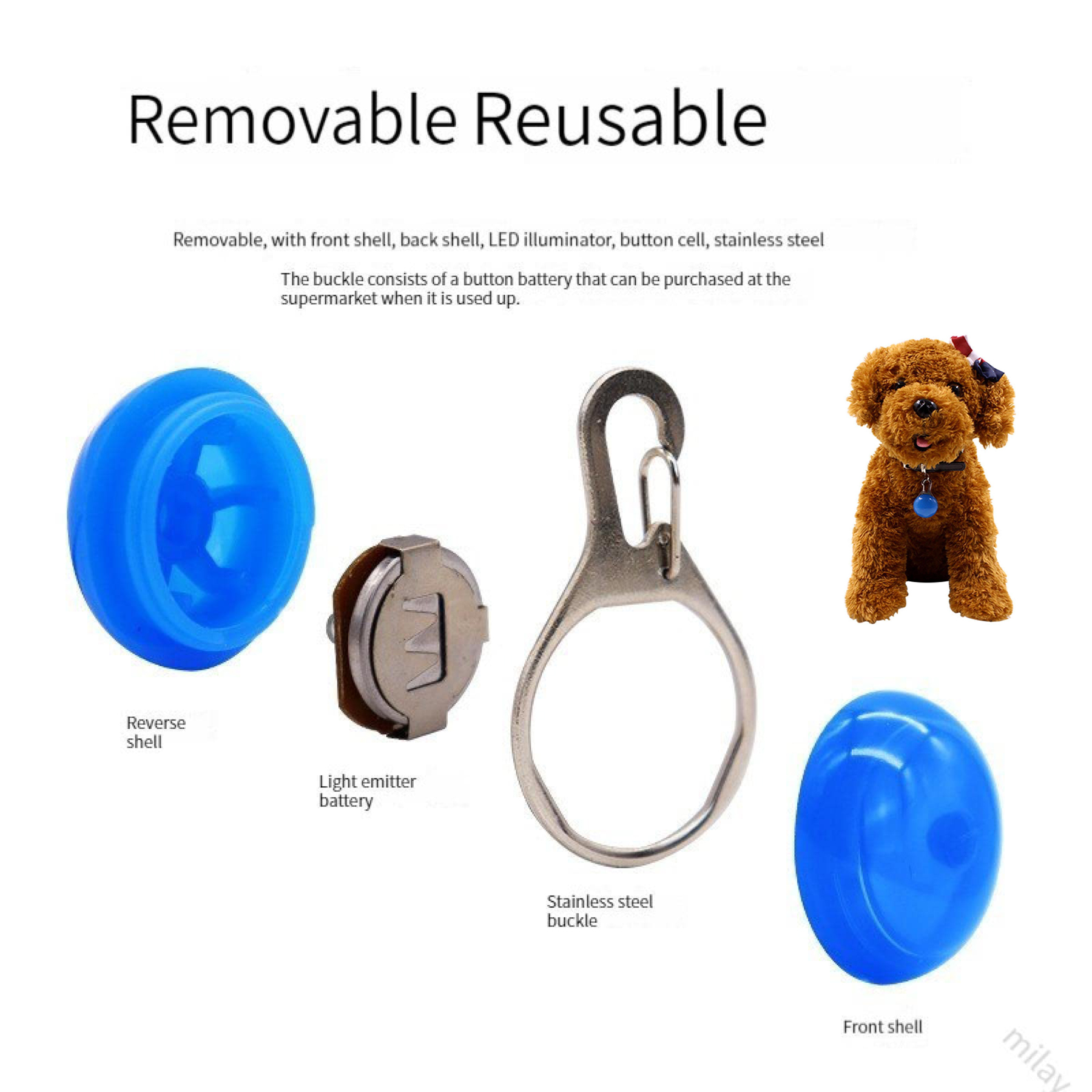 LED Luminous Pet Round Pendant 2