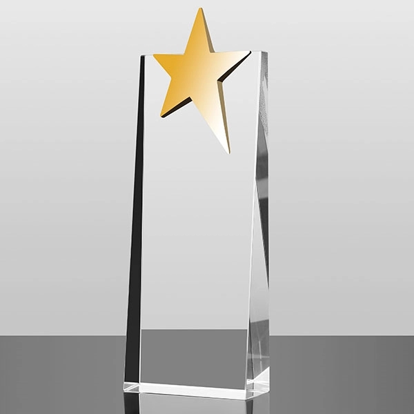 Crystal Plaque Trophy With Metal Star 7