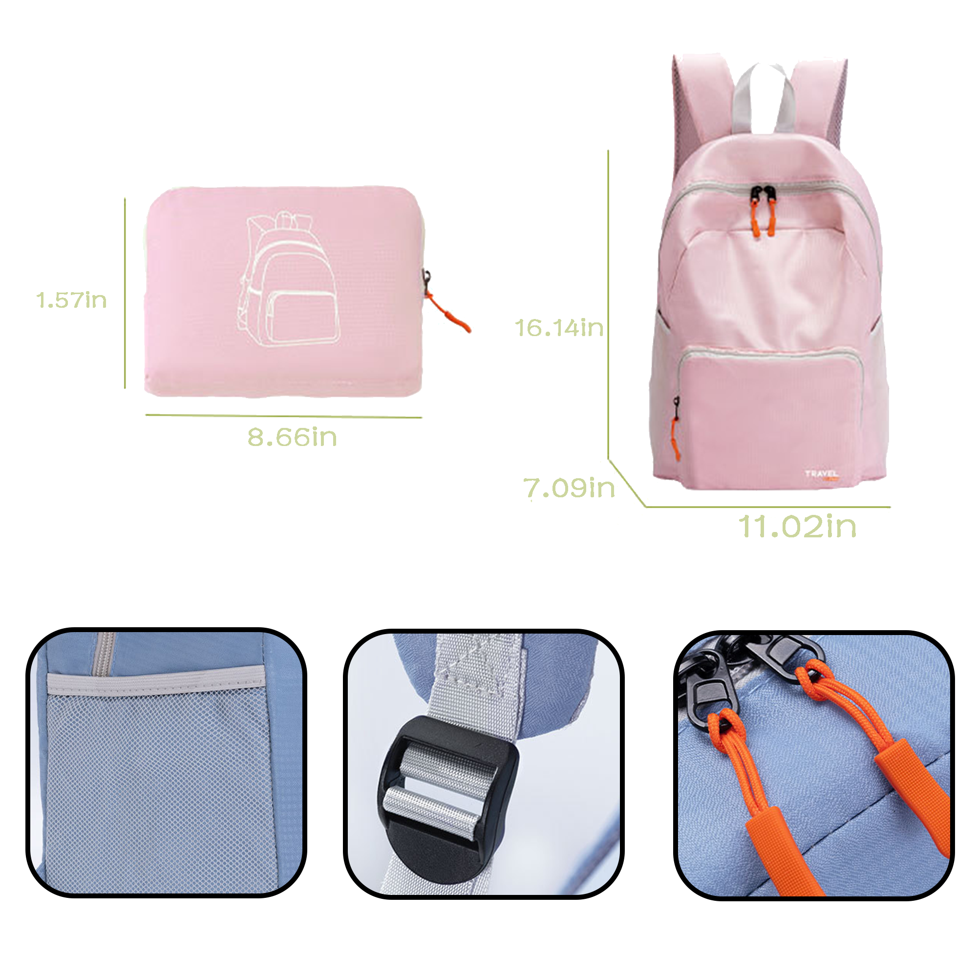 MOQ 10 PCS Compact Foldable Backpack 2