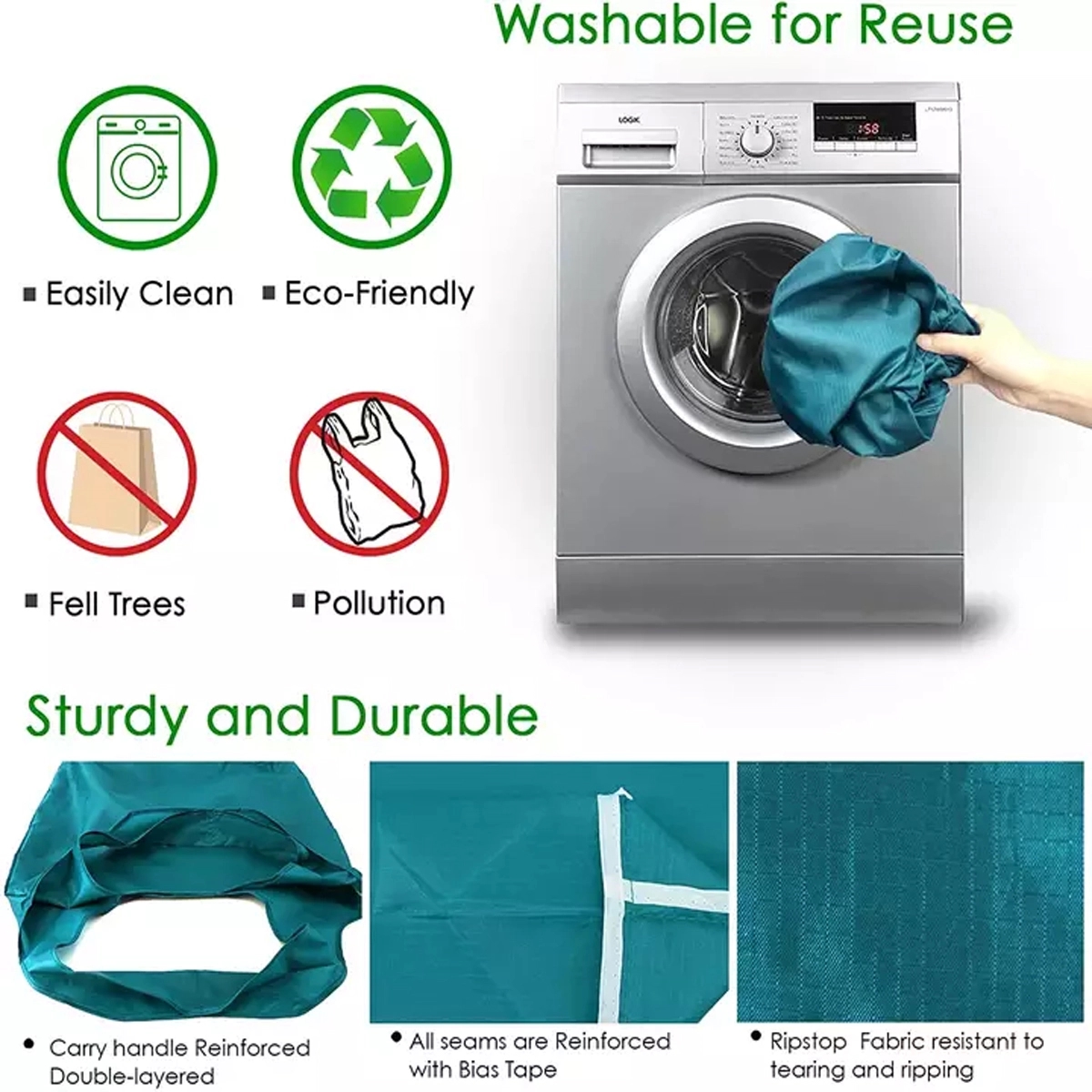 Foldable Reusable Shopping Bags with Pouch 1