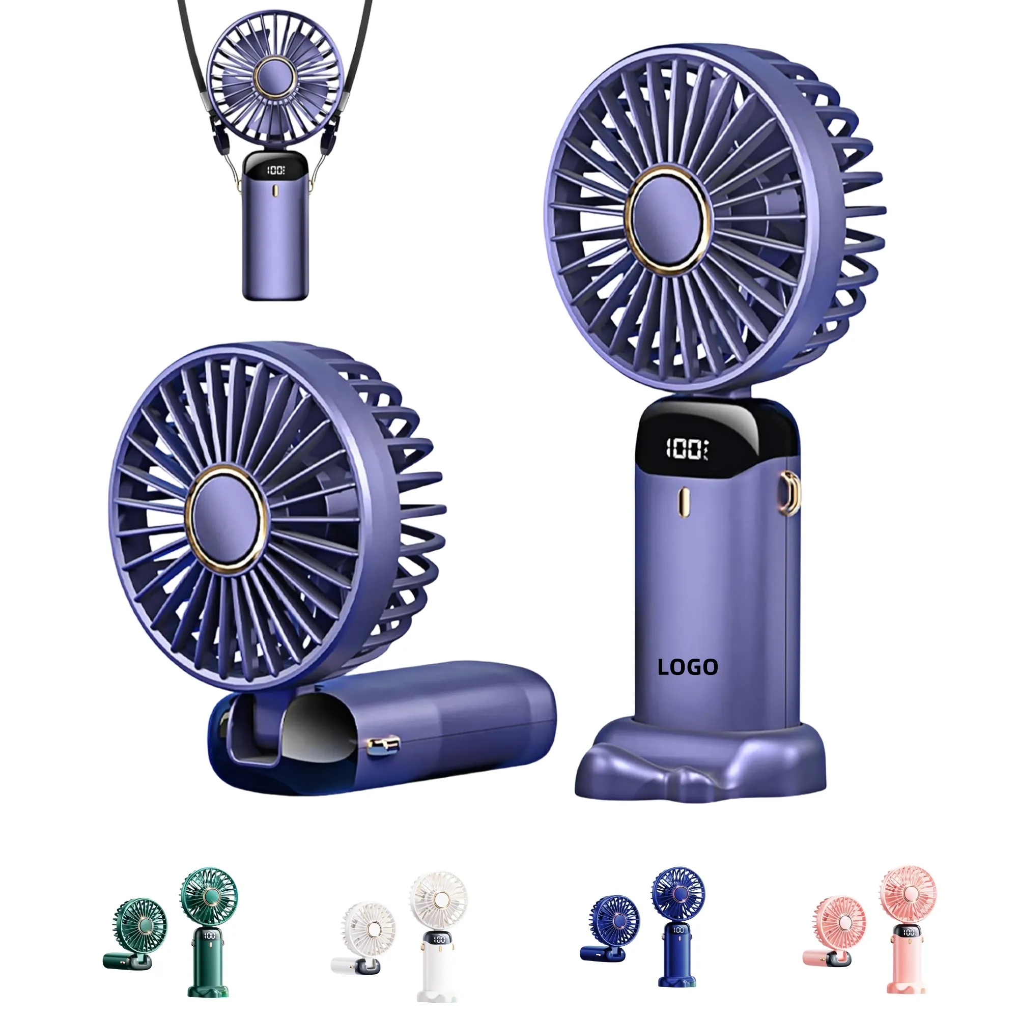 Portable LED Display Rechargeable Handheld Fan 1