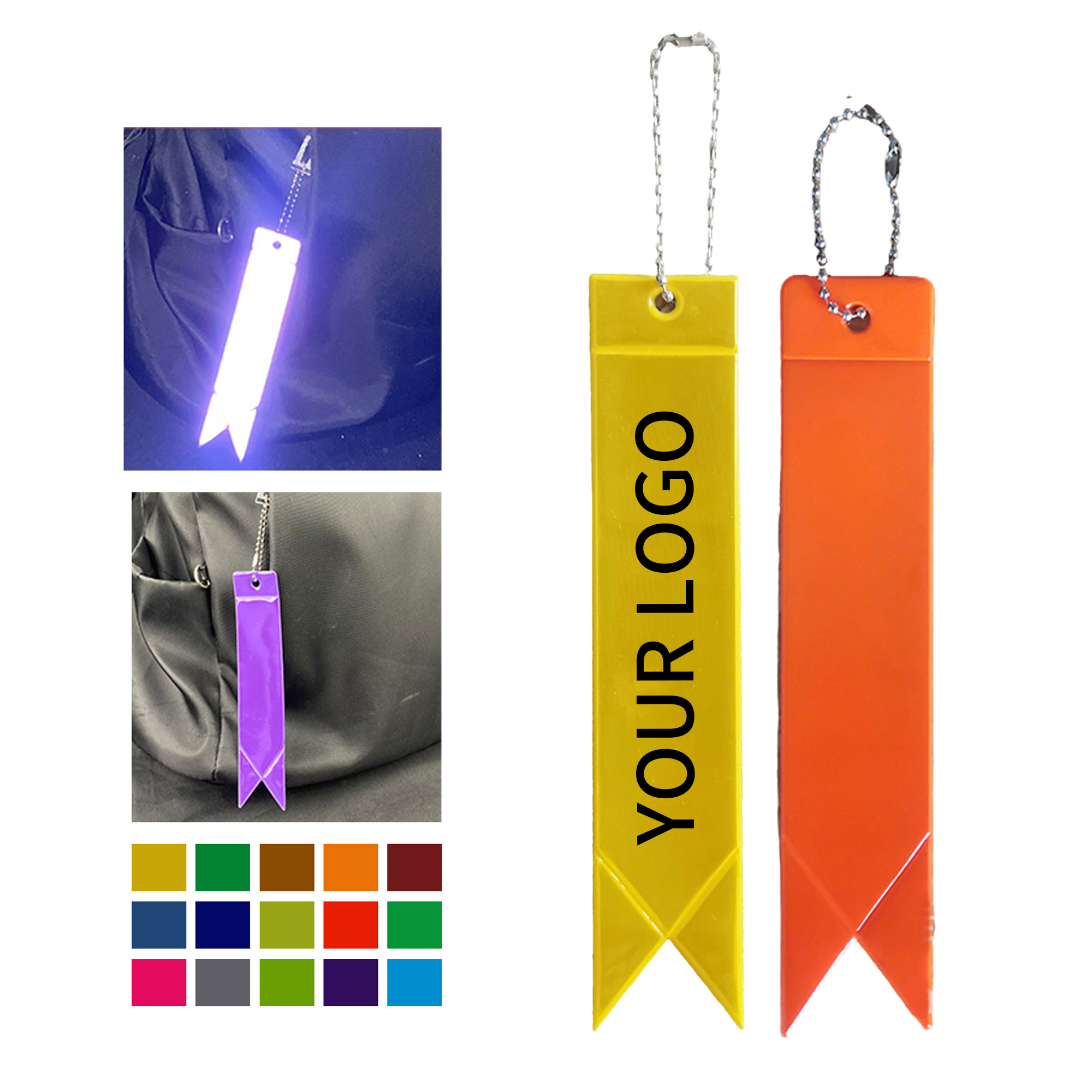 Reflective Safety Keychain Tag 5.9" Length X 1.2" Width 4